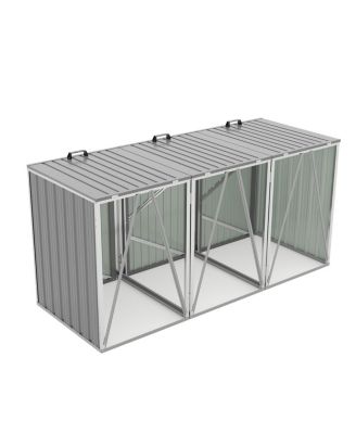 Garbage Bin Shed for 3 Cans, Lockable, Waterproof