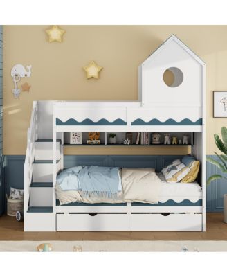 House Bed Frame and Drawer, Staircase, LED