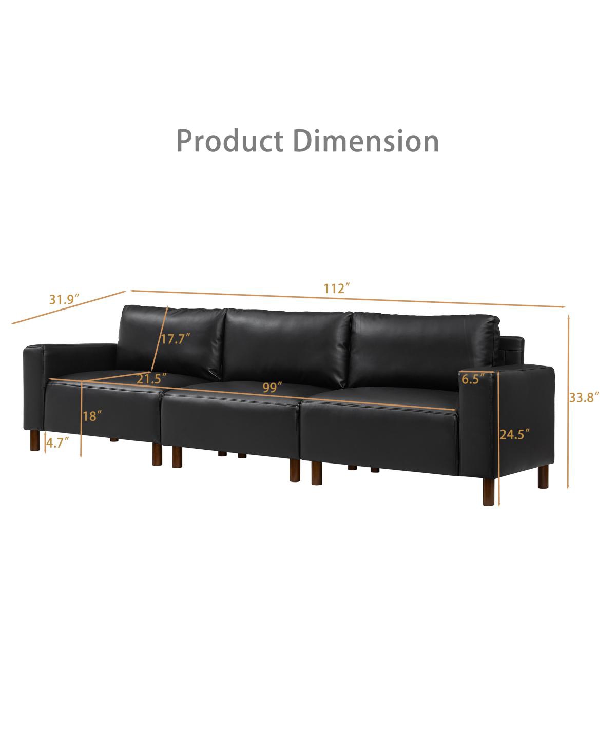 Streamdale Furniture 112" Luxury Pu Leather Sofa