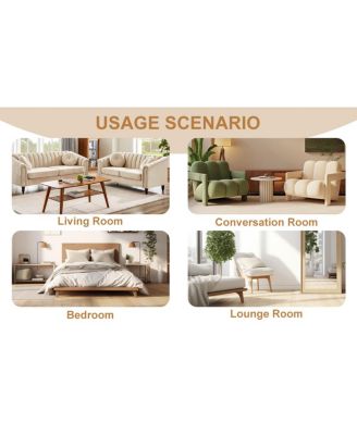 Natural Wood Grain MDF Round Coffee Table