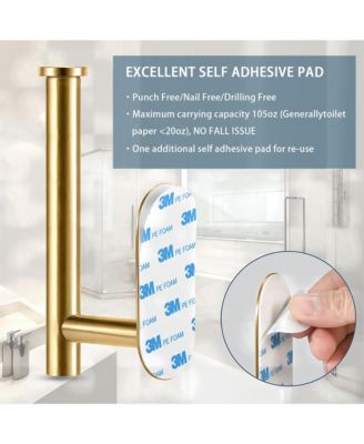 Self Adhesive Toilet Paper Holder - Stainless Steel, Rustproof, No Drilling, Wall Mount Bathroom Tissue Holder for Bathroom