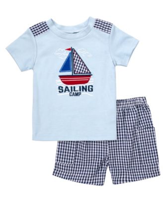 Baby Boys' Sailboat Crewneck T-Shirt and Shorts, 2-Piece Set