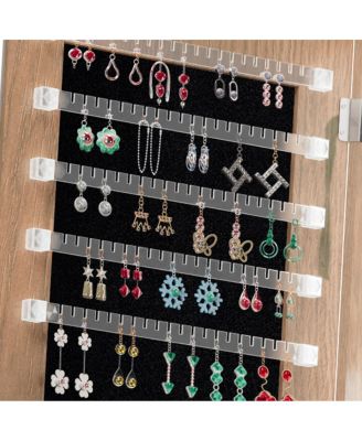 360° Swivel Jewelry Cabinet with Full Length Mirror & Lockable Storage