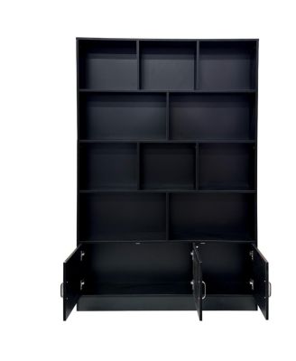 10 Cube 3 Door Wood Modern Storage Organizer Bookshelf