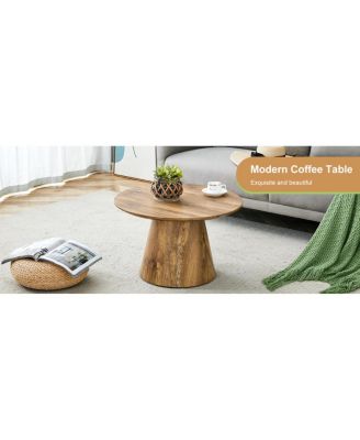 2 Piece Wood Veneer Nested Coffee Table Set