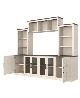  Wall Unit Entertainment Center with Charging Station & USB