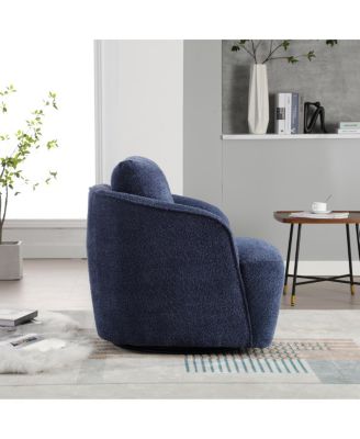 30.3"W Boucle Swivel Accent Barrel Chair & Round Sofa Chair