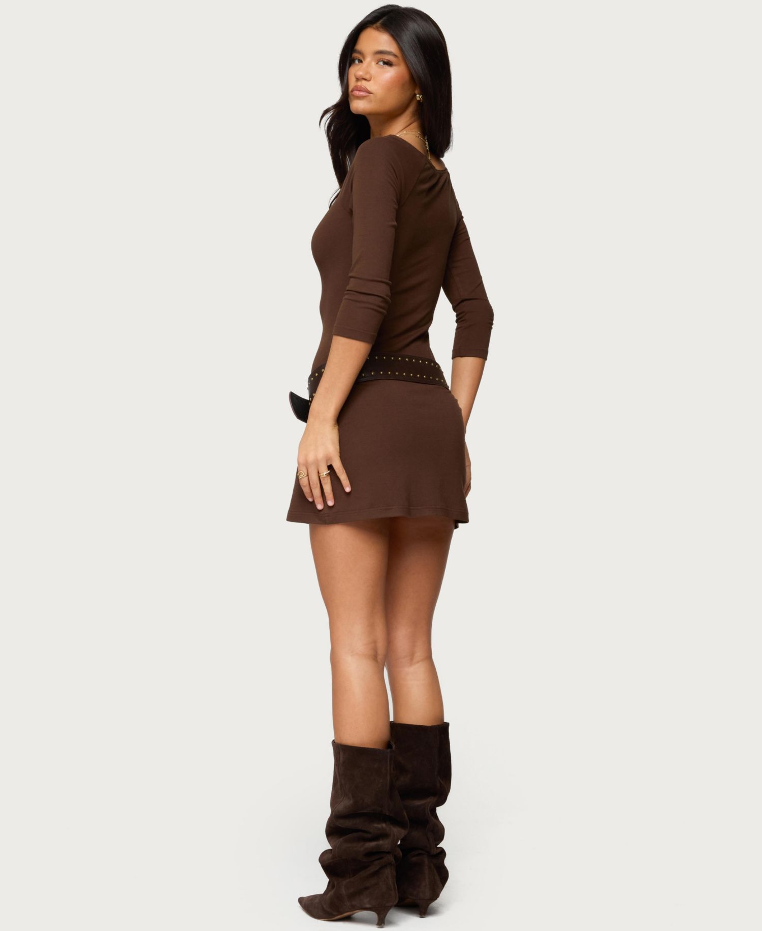 Women's Jadey Boat Neck Mini Dress