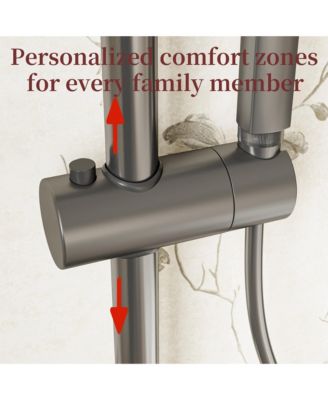 1-Spray Adjustable Height Shower Faucet 2.5 GPM with Piano Button Control and Aluminum Valve