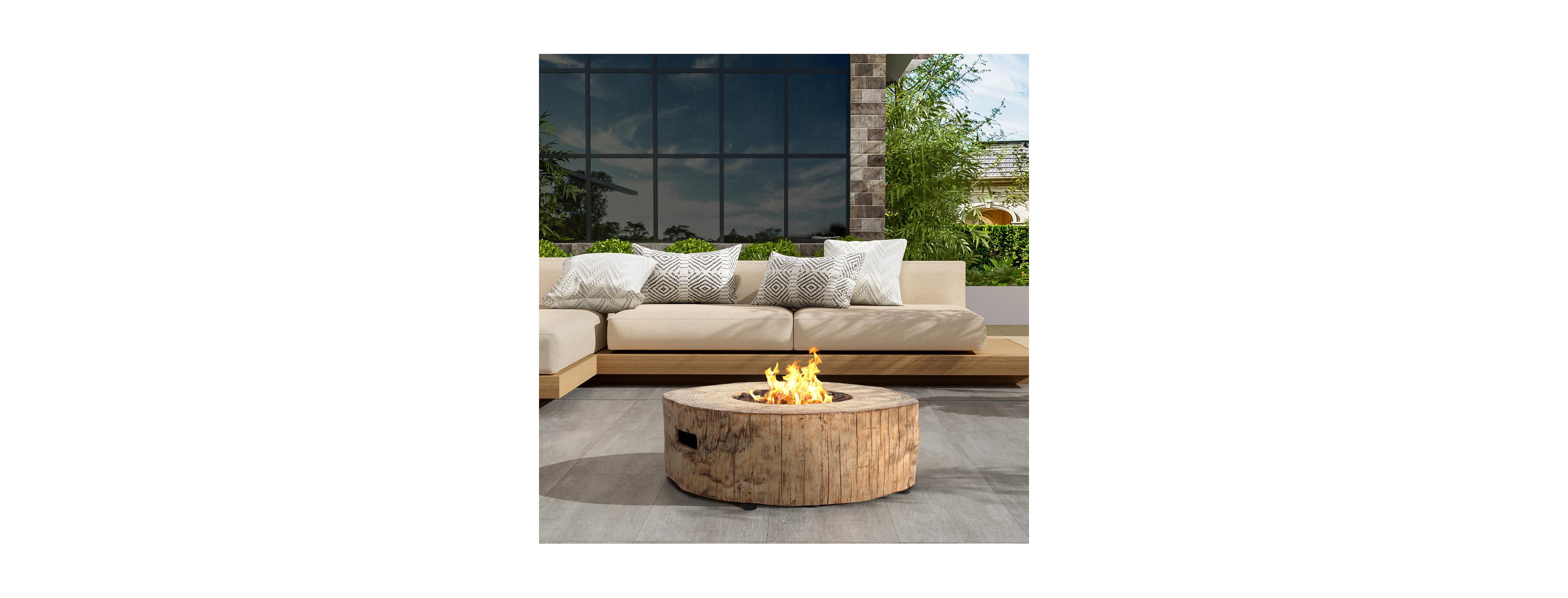 Streamdale Furniture Patio Propane Fire Pit, 30,000 Btu, Wood Pattern