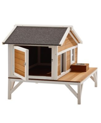 Insulated Cat House with Large Platform, Waterproof Winter Shelter for Indoor & Outdoor Cats