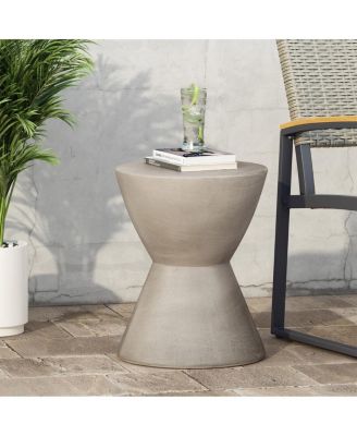 Hourglass Pedestal Lightweight Concrete Side Table