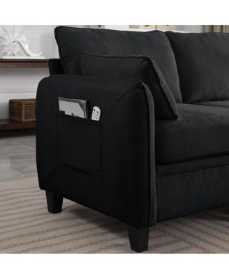 Streamdale 85" Chenille Modular Sectional Sofa w/ Storage Ottoman