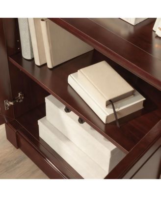 Five-Shelf Bookcase with Storage Doors and Adjustable Shelves