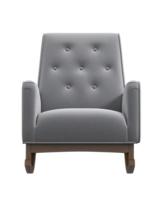 Premium Demetrius Fabric Solid Wood 300LBS Capacity Rocking Chair