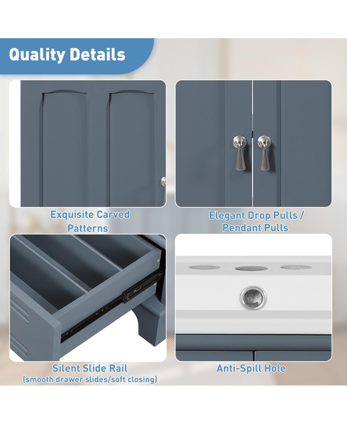 Sillysis 30" Bathroom Vanity with Integrated Sink, Solid Wood & Mdf Cabinet, Adjustable Shelf, Modern Storage