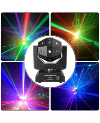 120W RGBW LED Moving Head Stage Light with Laser, Strobe, DMX512 and Sound Control
