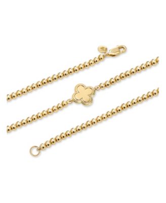 Clover Beaded Ball Bracelet in Gold Plated Sterling Silver