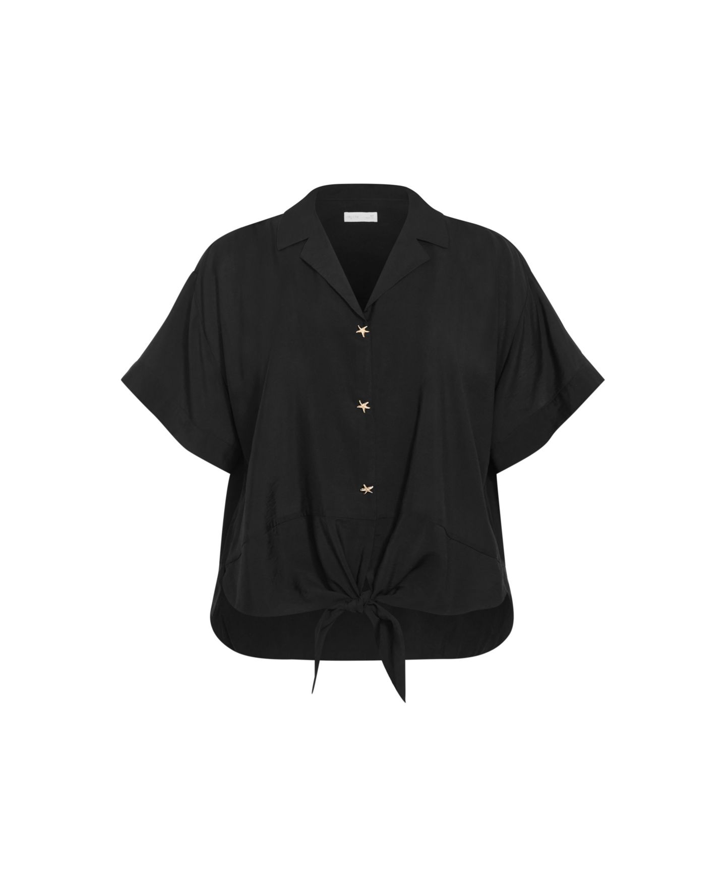 Женская рубашка CITY CHIC Kalea Tie Front, цвет: Чёрный — фото 4
