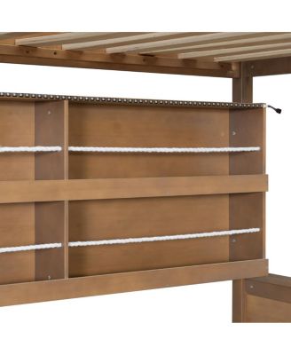 Streamdale Twin XL over Queen Bunk Bed with Shelving, Lights & Pegboard