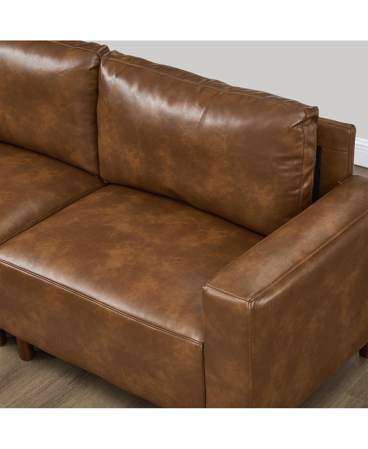 Streamdale Furniture Modern Luxury Sectional Sofa, Breathable Pu Leather Couch