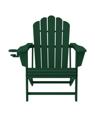 Outdoor Patio HDPE Adirondack Chair With Cup Holder