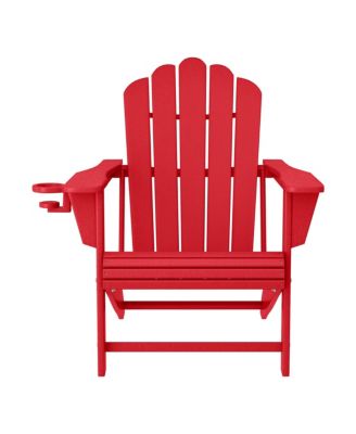 Outdoor Patio HDPE Adirondack Chair With Cup Holder