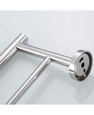 23.6" Stainless Steel Wall Mounted Towel Bar, Double Bath Towel Bar for Bathroom, Kitchen and Bedroom - Chrome