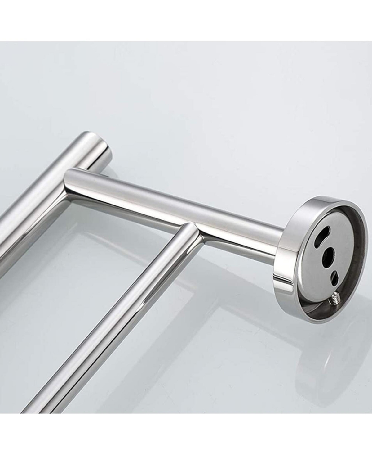 Rainsken 23.6" Stainless Steel Wall Mounted Towel Bar, Double Bath Towel Bar for Bathroom