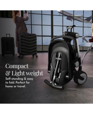 Baby evolur Velo Rider stroller: lightweight for ages 6–36 months with one-hand fold, footrest, rear platform, and 5-point harness.