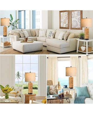 25.5-Inch Tall Farmhouse Rustic Table Lamps Set of 2 for Living Room, 3-Color Temperature Dimmable Country Antique