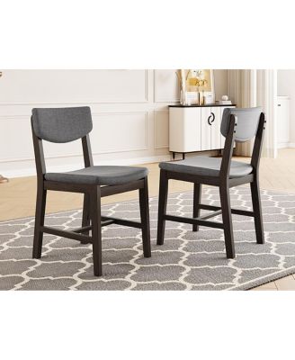 Rustic Farmhouse 4-Piece Dining Chair Set with Fabric Cushion