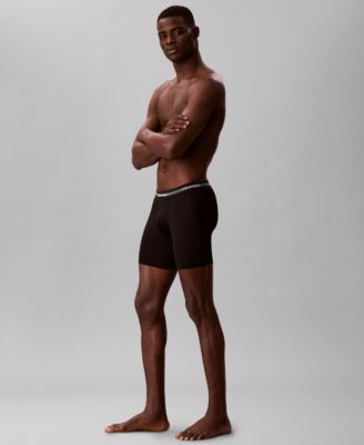 Men's Stitch-Free Waistband Long Boxer Briefs, 3-Pack