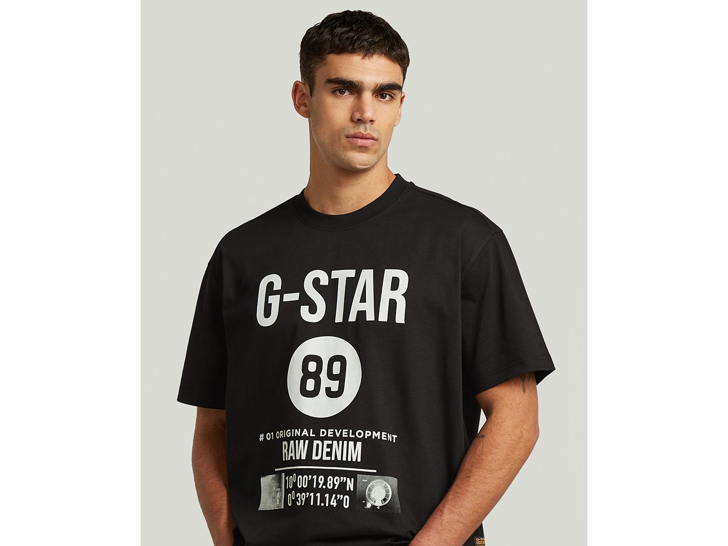 Мужская футболка G-Star Raw Graphic Regular-Fit, цвет: Чёрный — фото 4