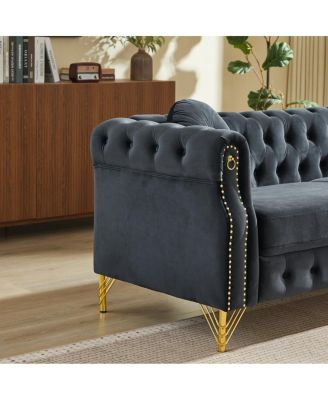 Customizable Armrest Sofa with Velvet Fabric