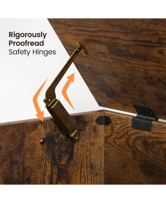 39.4-Inch Wooden Toy Chest & Storage Bench, Safety Hinge for Kids  Room