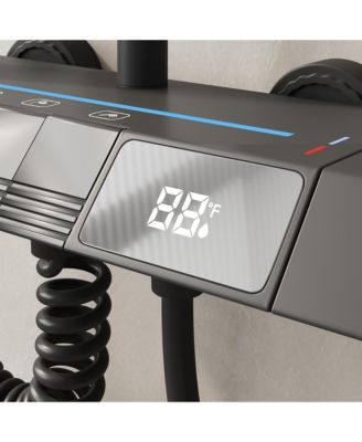 3-Spray Rain Shower Faucet 2.5 GPM with Handheld Shower Combo Kit, 11.81 in. Rain Shower Head