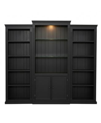 78.75" 3-Pc Bookcase w/ 5-Color LED Light, Retro Style