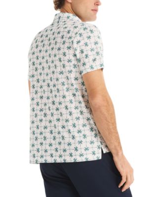 Men's Palm Tree Print Golf Short-Sleeve Polo Shirt