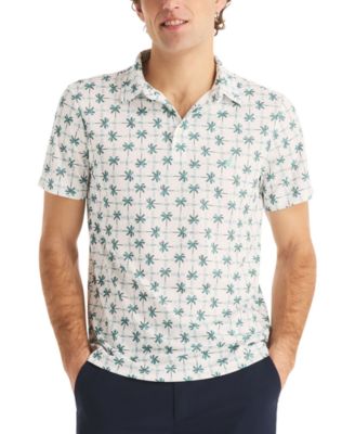 Men's Palm Tree Print Golf Short-Sleeve Polo Shirt