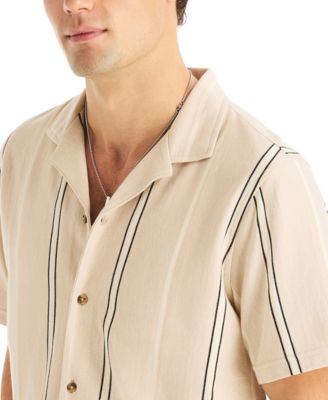 Men's Striped Spread Collar Shirt