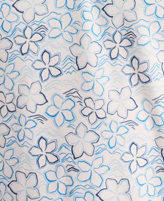 Men's Short-Sleeve Floral Outline Print Golf Polo Shirt