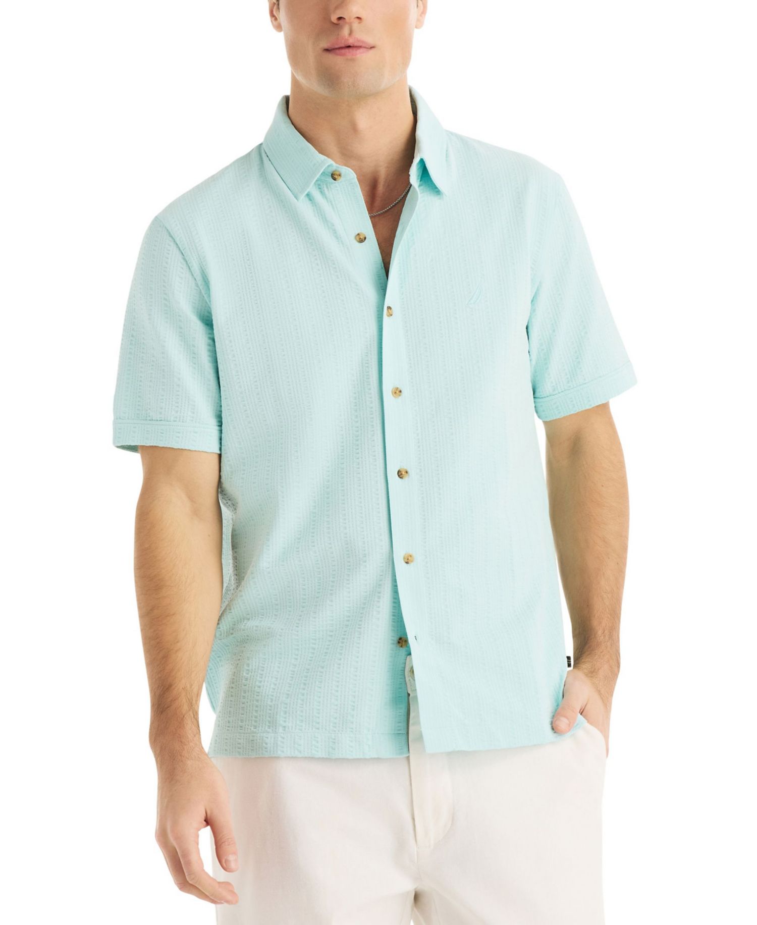 Men's Seersucker Short-Sleeve Shirt