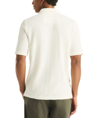 Men's Short-Sleeve Vertical Textured Polo Shirt