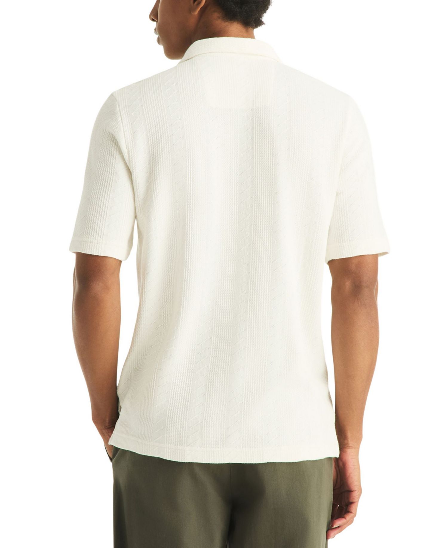 Men's Short-Sleeve Vertical Textured Polo Shirt
