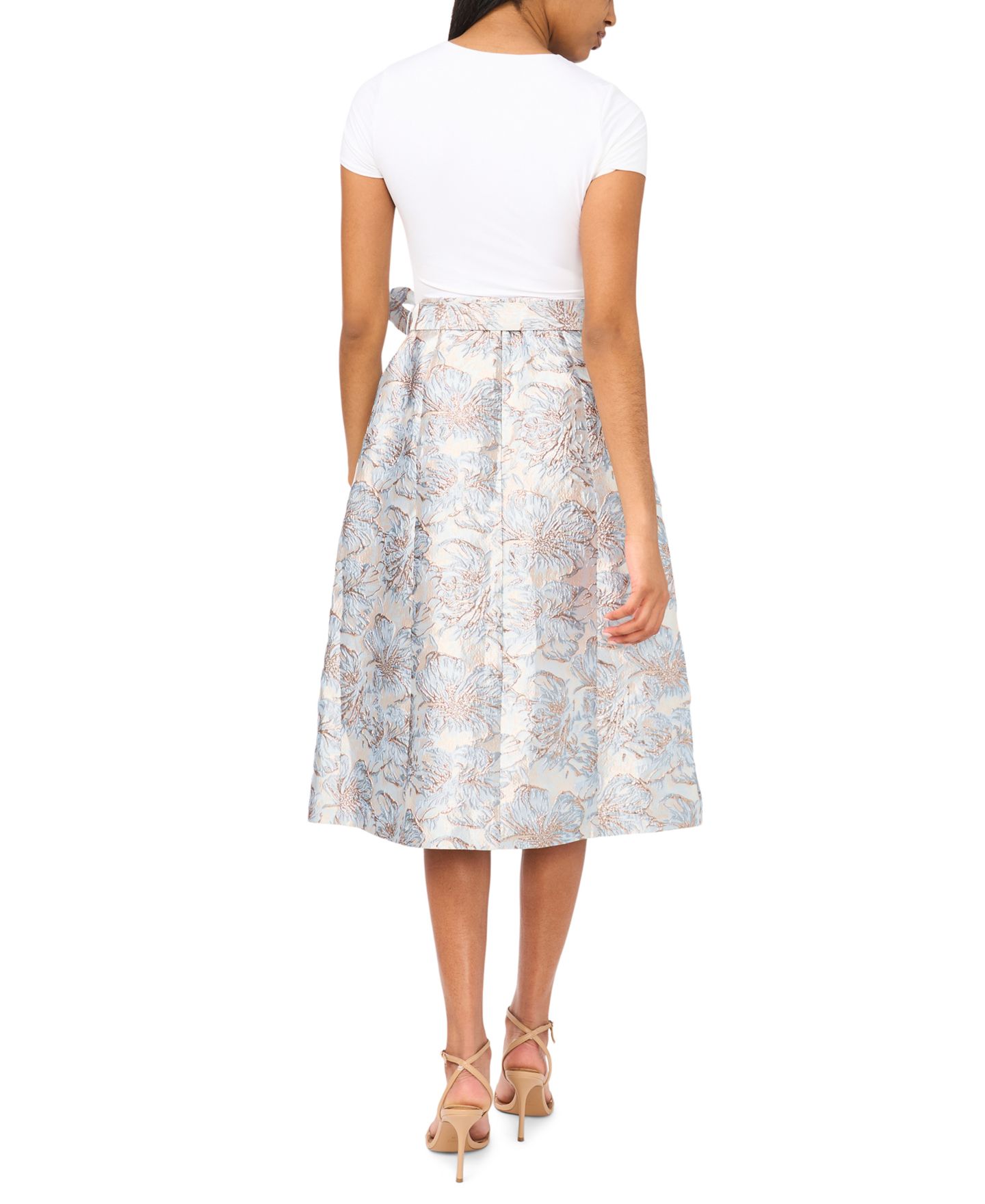 Женская юбка MSK Jacquard A-Line Midi, цвет: Синий — фото 5