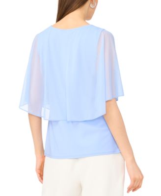 Women's Split Cape Overlay Top
