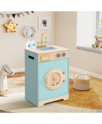 Pretend Play Washing Machine Toy for Kids with Detergent