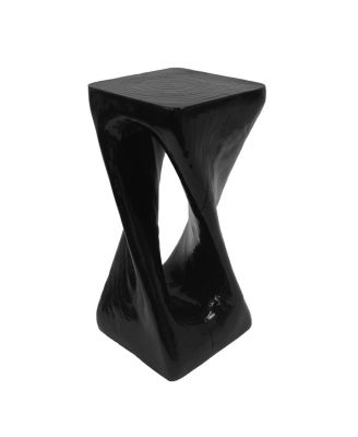 Outdoor Twist Shape Accent Table, Lightweight Concrete