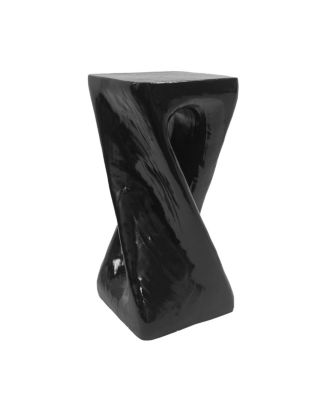 Outdoor Twist Shape Accent Table, Lightweight Concrete